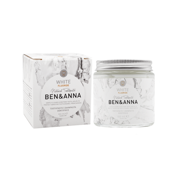 Pasta de Dentes Natural Ben & Anna frasco de vidro – Branqueadora